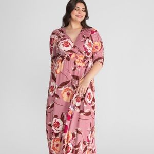 Kiyonna Meadow Maxi Wrap Dress
